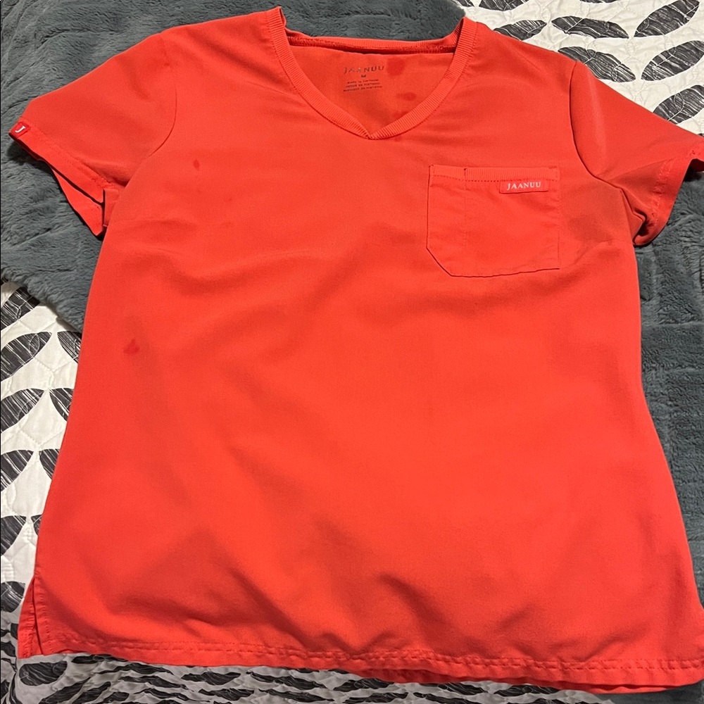 Jaanuu Coral V-Neck Scrub Top